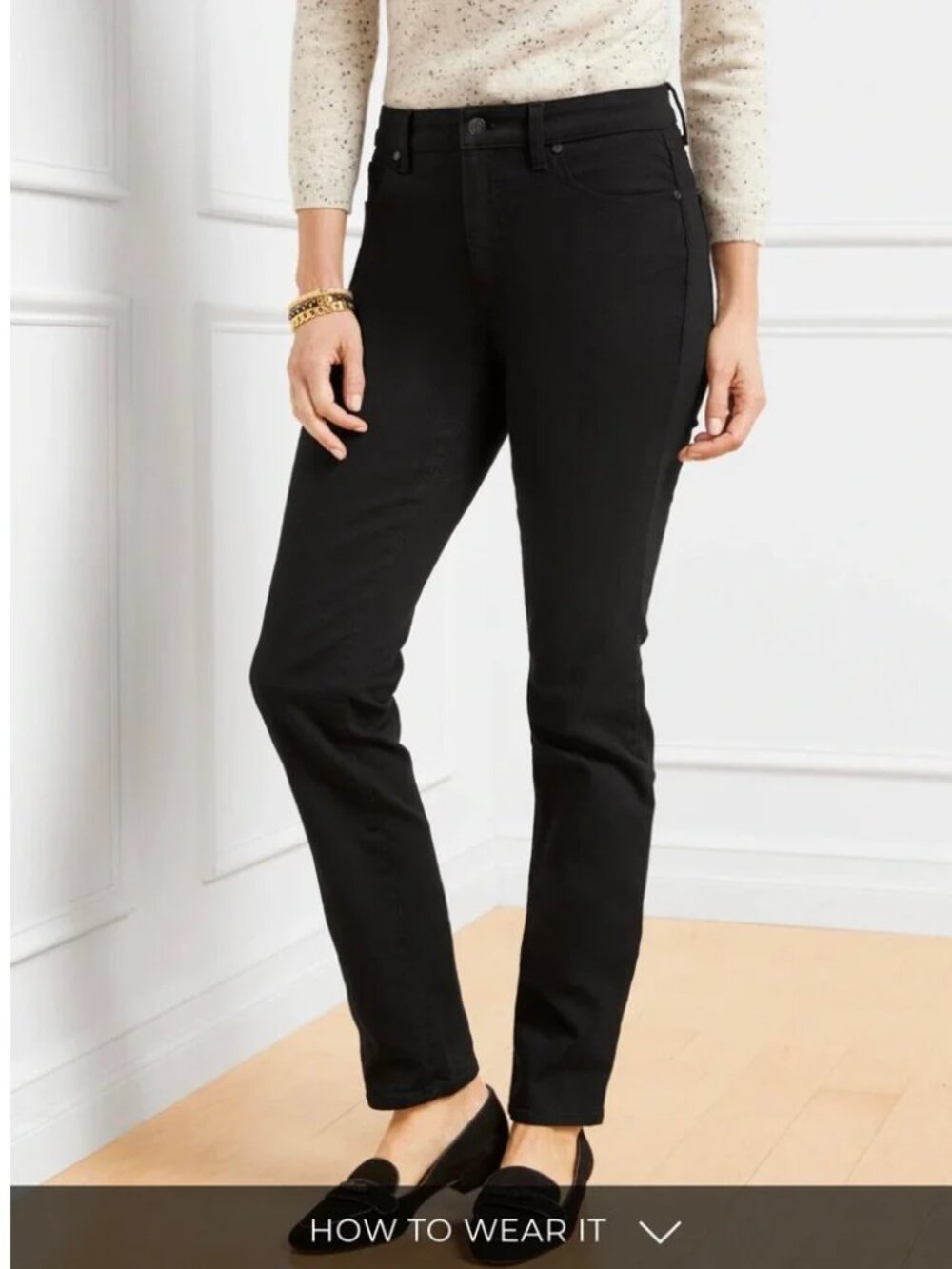 Talbots Flawless  Black High-Waist Straight-Leg Jeans